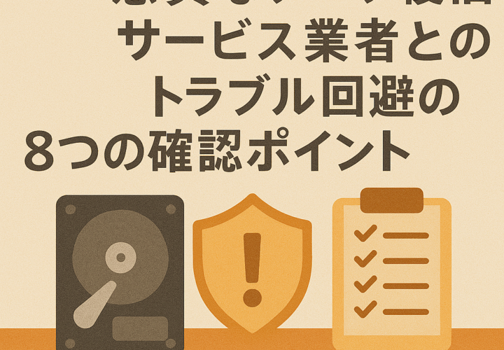 悪徳なデータ復旧サービス業者とのトラブル回避の８つの確認ポイント
